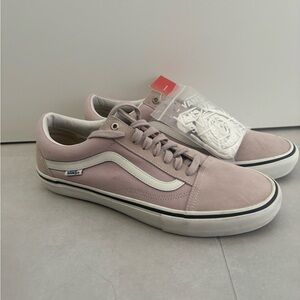 Vans Old Skool Suede Sneakers in Pale Pink with White Stripe